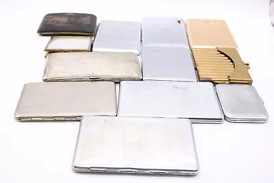 F X12 Vintage Cigarette Cases Inc. Gold Tone Lighter Metal Damascene Etc • £0.99