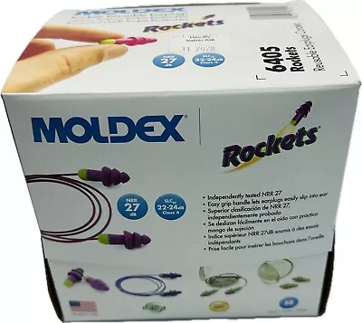 50 Pr Moldex Reusable Corded Earplugs Rockets In Carrying Case Purple 6405 27db • $89.99