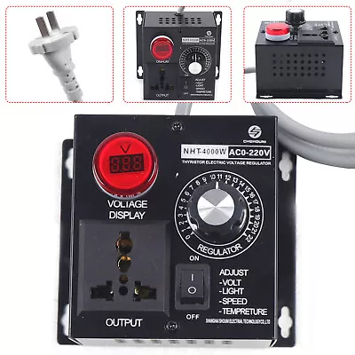 4000W  AC 110V Variable Voltage Regulator Speed Motor Fan Dimmer Controller • $19