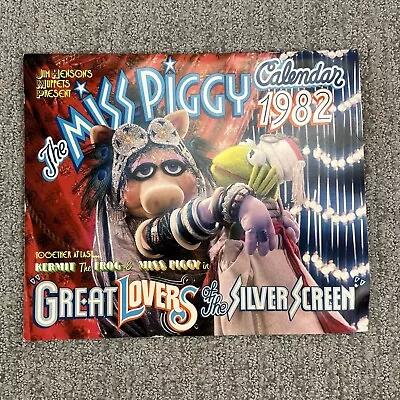 Miss Piggy & Kermit Calendar Silver Screen Lovers Jim Henson Muppets 1982 • $49.99