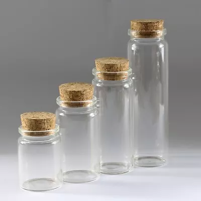 Wholesale Empty Clear Glass Bottles Sample Vials With Corks Jars Wedding Decro • $26.12