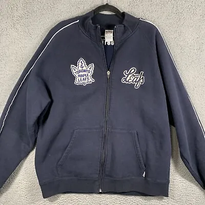 Roots Athletics Toronto Maple Leafs Zip-Up Fleece Track Jacket Men’s XL Blue • $44.95