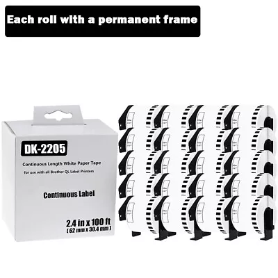 20ROLL Shipping Packing Label 2-3/7 X100' Compatible Brother QL580N 810W DK-2205 • $110.99