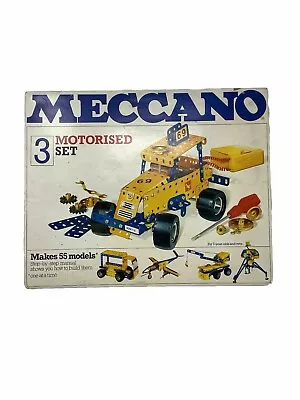 Vintage Meccano Motorised Set 3 & Book Of Models - Untested • £27.99