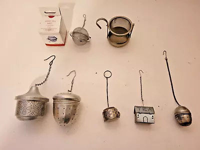 Vintage Tea Infuser Strainer Mixed Lot Of Strainers Kitchen Lot Of 7 Ships Free • $32