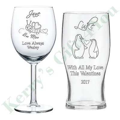 £10.99 • Buy Personalised Engraved Glass Valentines Gifts Love Heart For Her Him Romantic