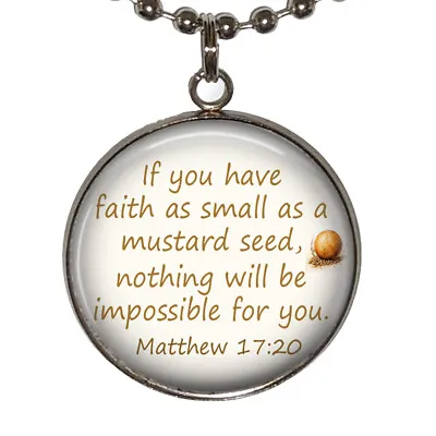 Matthew 17:20 Necklace Mustard Seed Bible Scripture Artisan Religious Gifts • $11.95