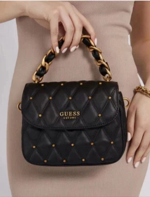 $60.50 • Buy Guess Womens Fashion PU Leather Chain Shoulder Crossbody Bag Blue Large Handbag