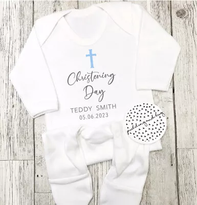 My Christening Day Baby Romper Sleepsuit Baptism Babygrow • £10.99
