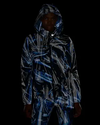 Nike SHIELD Women Full-Zip Running Jacket Ghost FLash Blue Reflective BV4387 405 • $52.42
