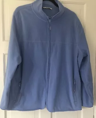 Ladies Zip Up Top/fleece By Tu Size 22 Excellent Condition Light Blue • £3
