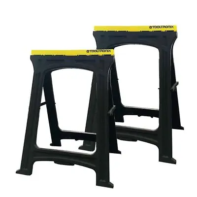 £32.99 • Buy Folding Saw Horse ToolTronix Pair Trestle Support Bars Cutting Stands Work Bench