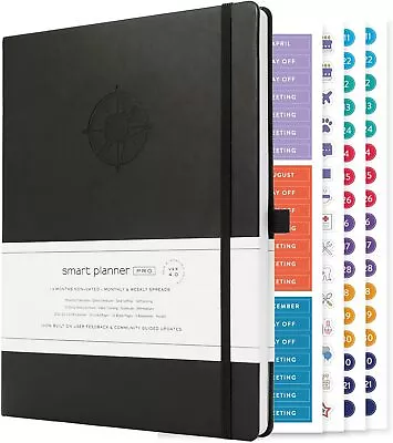 Smart Planner A4 B5 A5 Full Year Daily Planner Diary - Weekly / Monthly / Work • £13.99