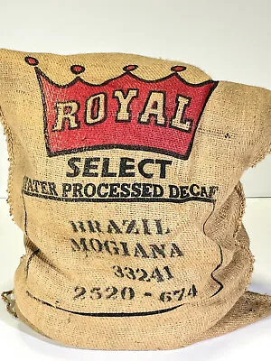 £14.83 • Buy Jute Burlap Coffee Bean Bag Sack 38” X 28” Royal Select One Sided Style #7