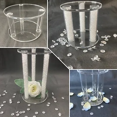 Clear Acrylic Cake Spacer Separator Stands Round Custom Sizes Wedding Display • £14.99