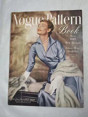Vogue Pattern Book October November 1949  Fashion Illustration Photography • $24.99