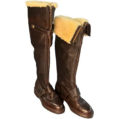Polo Ralph Lauren Sportmans Knee Thigh High Shearling Boots 8.5 Vintage 90s  • $300