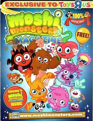 Moshi Monsters Magazine Toys R Us Puzzles Games Activities Poster 2011 • $8.95