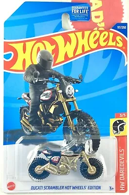 Hot Wheels 2022 Ducati Scrambler Gold Euro Dirtbike Motorcycle $1 SHIP READ • $3.99