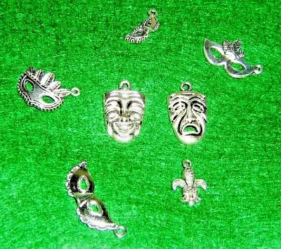 Mardi Gras Miniature Ornaments Charms Pendants In Alloy Metal 1/2  To 1  • $9.95