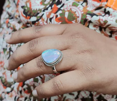 Aurora Opal Ring 925  Sterling Silver Jewelry  Handmade  Ring  Gift For Her • $18