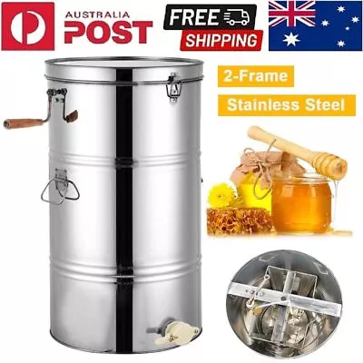 Manual Honey Extractor 2 Frame Stainless Steel Honeycomb Spinner Crank Machine • $126.35