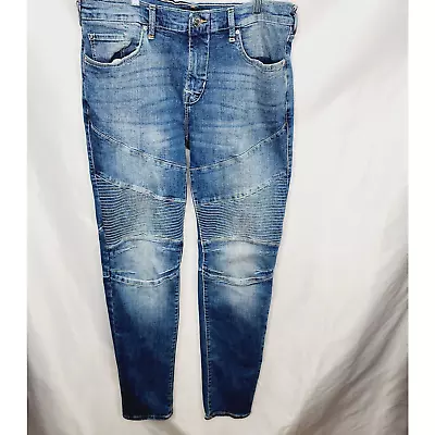 True Religion Rocco Relaxed Skinny Distressed  Moto Ribbed Men's Jeans Size  34 • $39.90