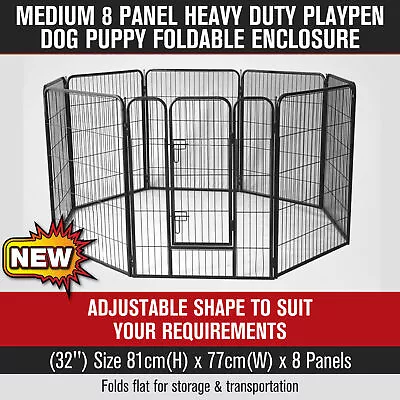 32  8 Panel Pet Dog PlayPen Dog Crate Heavy Duty Foldable Enclosure Cage Puppy • $107.40