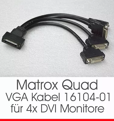 Matrox Quad Head Cable KX-20 DVI 4 Monitors P/N 16104-01 For QIU-E128LPA • £114.68