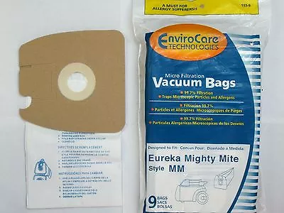 $10.99 • Buy 9 Micro Filtration Vacuum Bags For Eureka MM Mighty Mite 3670 And 3680 Canister