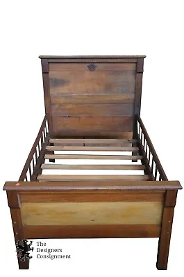 Beautiful Late 19th Century Antique Crib Mahogany Finish Stout W/ Guard Rails • $424.99