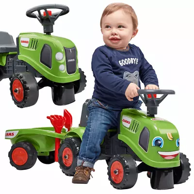 FALK Tractor Baby Claas Green With Trailer Akc. From 1 Year • £79.07