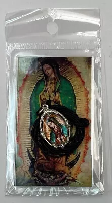 Medalla De La Virgen De Guadalupe Y Estampita Laminada • $4.95
