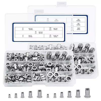 SAE & Metric Stainless Steel Rivet Nut Kits  380Pcs Rivnuts & Nutsert Assortmen • $65.49