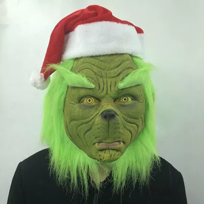 SALE The Grinch Full Head Mask Christmas Cosplay Stole Costume Accessories Xmas • $15.73