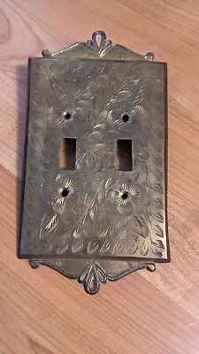 Vintage Brass Double Light Switch Cover. • $13.99