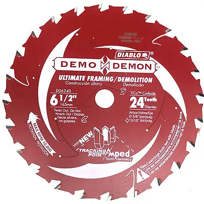 Diablo D0624D 6‑1/2  X 24T Ultimate Framing / Demolition Saw Blade BULK • $10.95