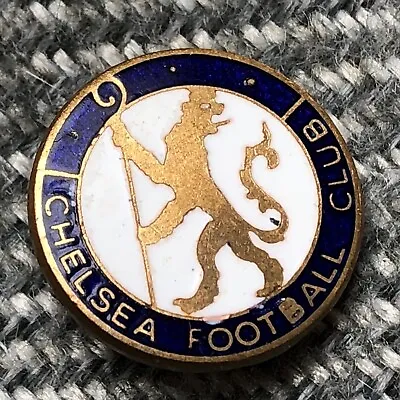 Vintage Chelsea FC Small Round Metal Enamel Badge • £5.99