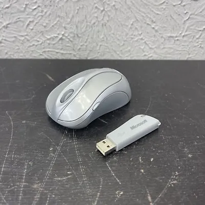 Microsoft Wireless Note Book Laser-mouse 6000 Model 1054 Silver W/USB • $20