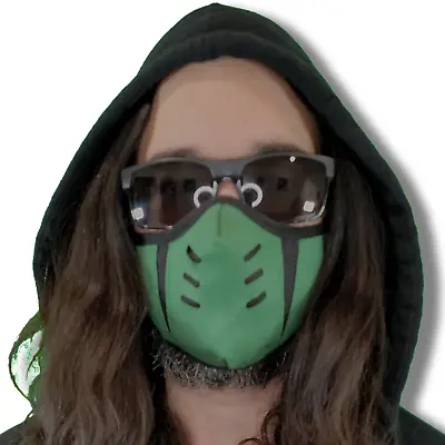 Green Mortal Kombat Face Mask Filter Ninja Cosplay Party Reptile Costume EDM EDC • $8.98