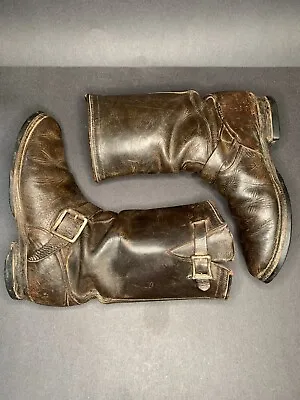 Vintage 50s 60s WEARMASTER SEARS Engineering Biker Oil Tanned Leather Boots • $899.99