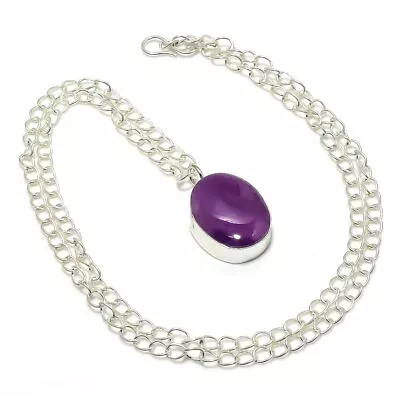 $0.01 • Buy Amethyst Gemstone 925 Silver Jewellery Necklace 18  I357