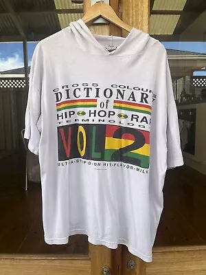 Vintage Cross Colours Dictionary Of Hip Hop Hooded T-shirt Rare 90’s XL • $190
