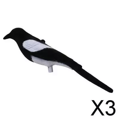 3x Flocked Magpie Decoy Decoying Hunting • £11.17