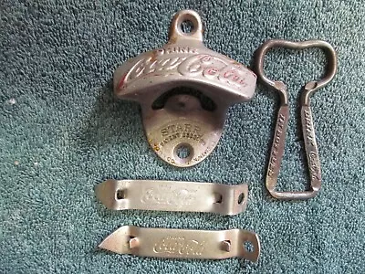 Vintage 4  Original Coca-Cola Metal Bottle Cap Opener 1  Wall Mount Starr • $7.50