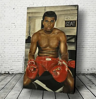  GOAT  BAR WALL Muhammad Ali Artwork Canvas  Print Sports Jeremy Worst Boxing • $125