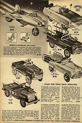 1954 PAPER AD Murray Supersonic Jet Plane Pedal Car Air Force Jeep Station Wagon • $19.99