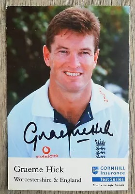 £3 • Buy SIGNED Cricket Postcard - Graeme Hick - Worcestershire -  England Cricket