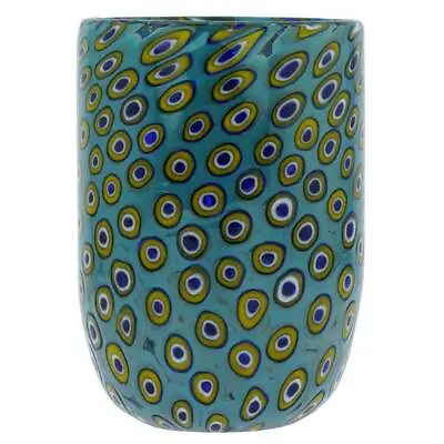 GlassOfVenice Murano Glass Tumbler - Mosaic Aqua • $149.95