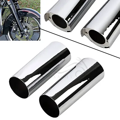 +2  Extended Fork Cans Boots Cover For Harley Tri Glide Road King Special FLHRXS • $52.98